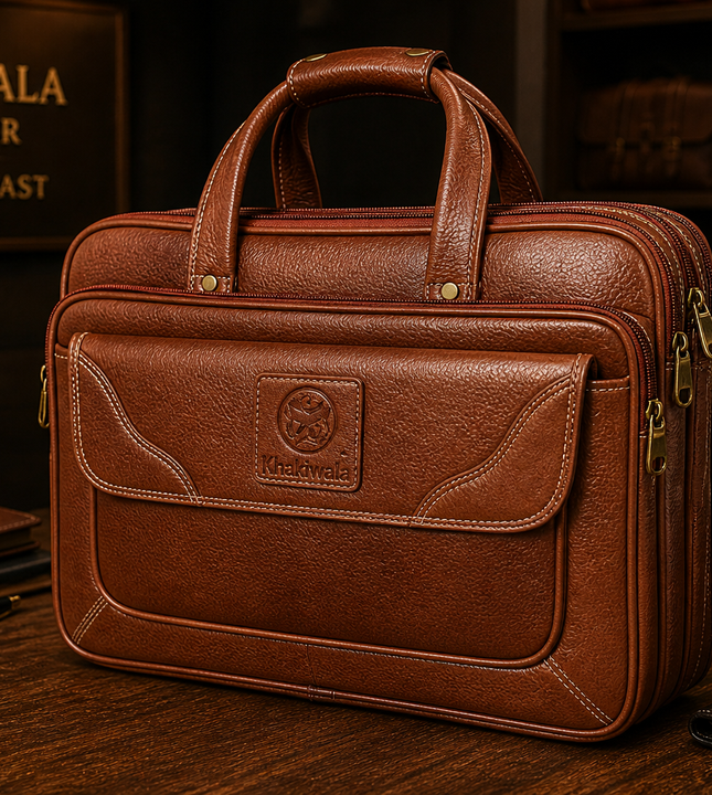Khakiwala Premium Leather Office Briefcase Bag