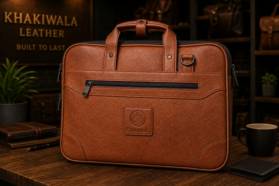 Khakiwala Premium Leather Office Briefcase Bag