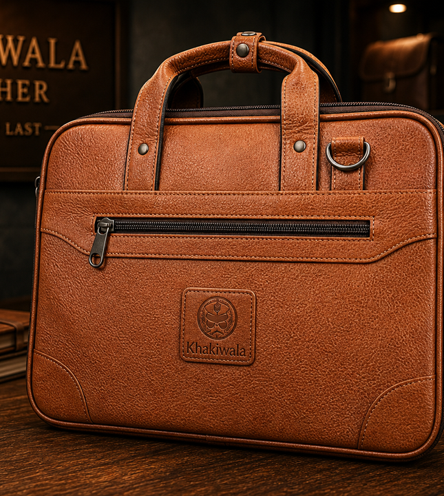 Khakiwala Premium Leather Office Briefcase Bag