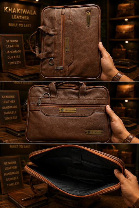 Khakiwala Premium Leather Office Briefcase Bag